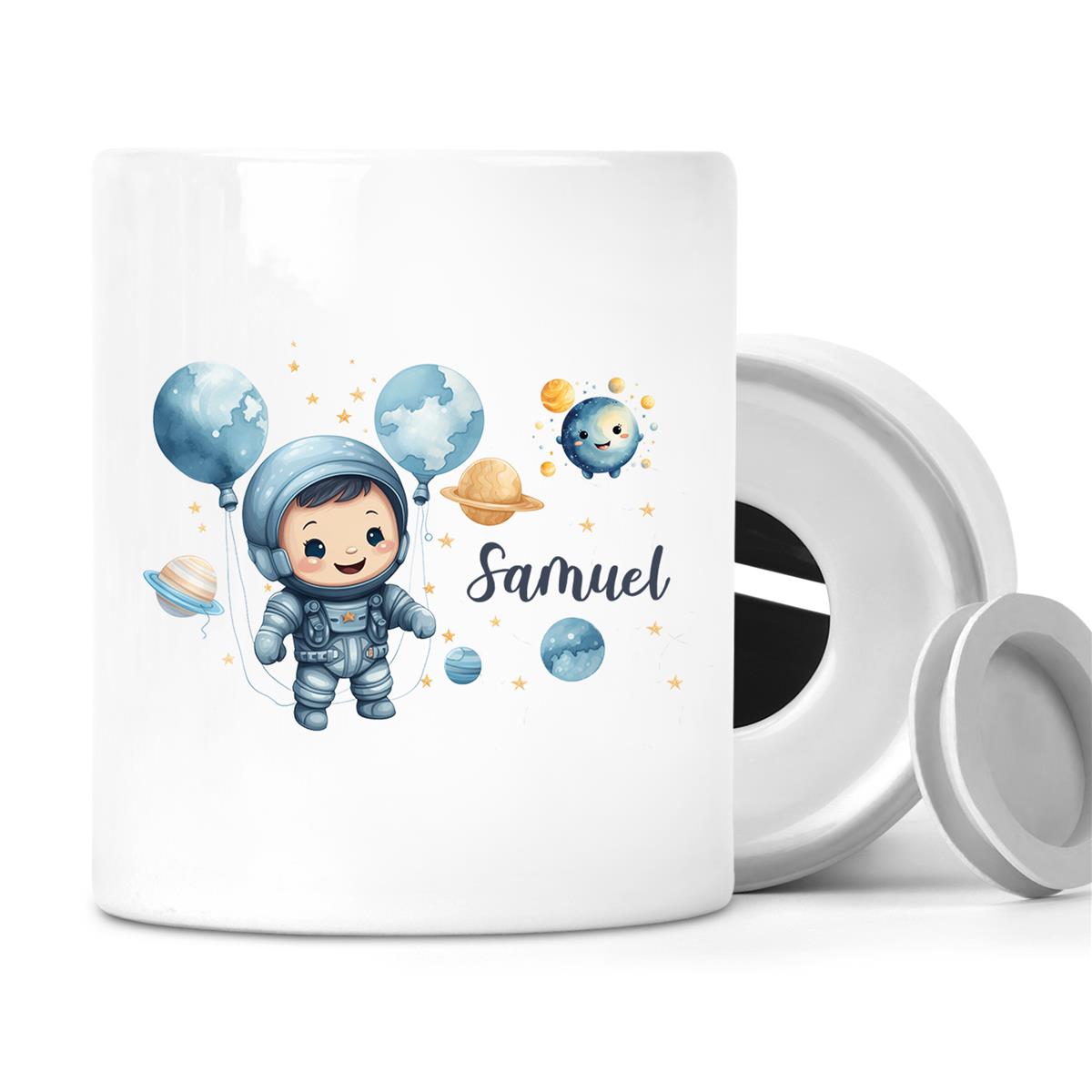 Spardose mit Wunschname Astronaut #1 personalisiert