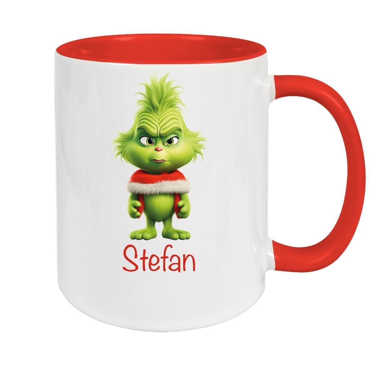 Tasse Wunschname Weihnachten Grinch 1 Keramik Kinderbecher versch. Farben