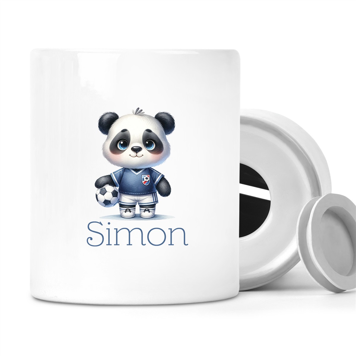 Spardose mit Wunschname Fußball  17 personalisiert