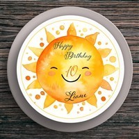 Tortenaufleger Geburtstag Sonne #1 Name & Zahl (20cm) Fondant Papier
