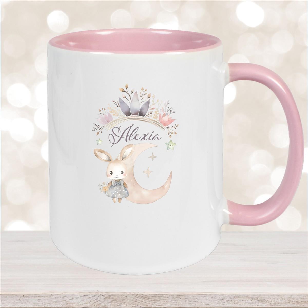 Tasse Hase Wunschname Keramik Kinderbecher Personalisiert versch. Farben