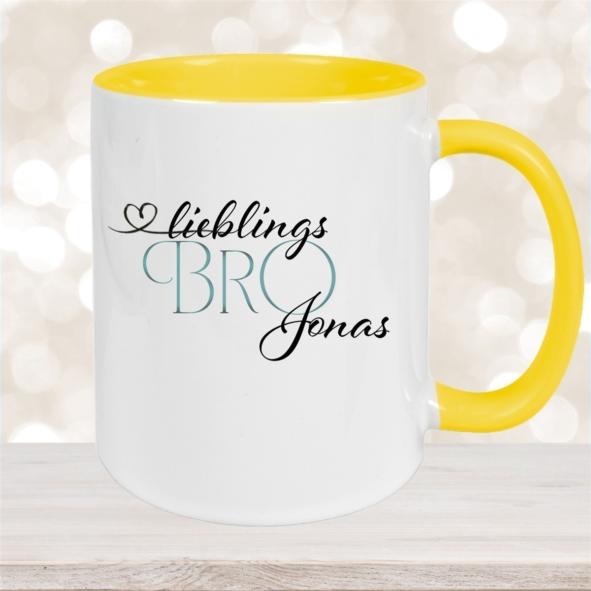 Tasse Wunschname Lieblings-Bro #1 personalisiert Keramik Becher versch. Farben