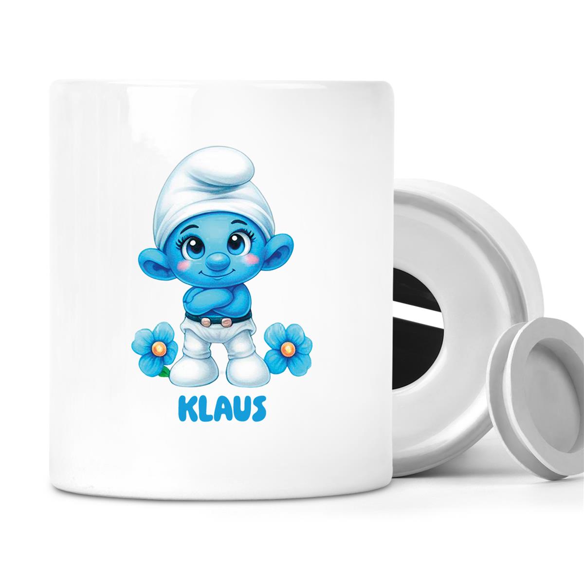 Spardose Schlumpf 3 Wunschname personalisiert