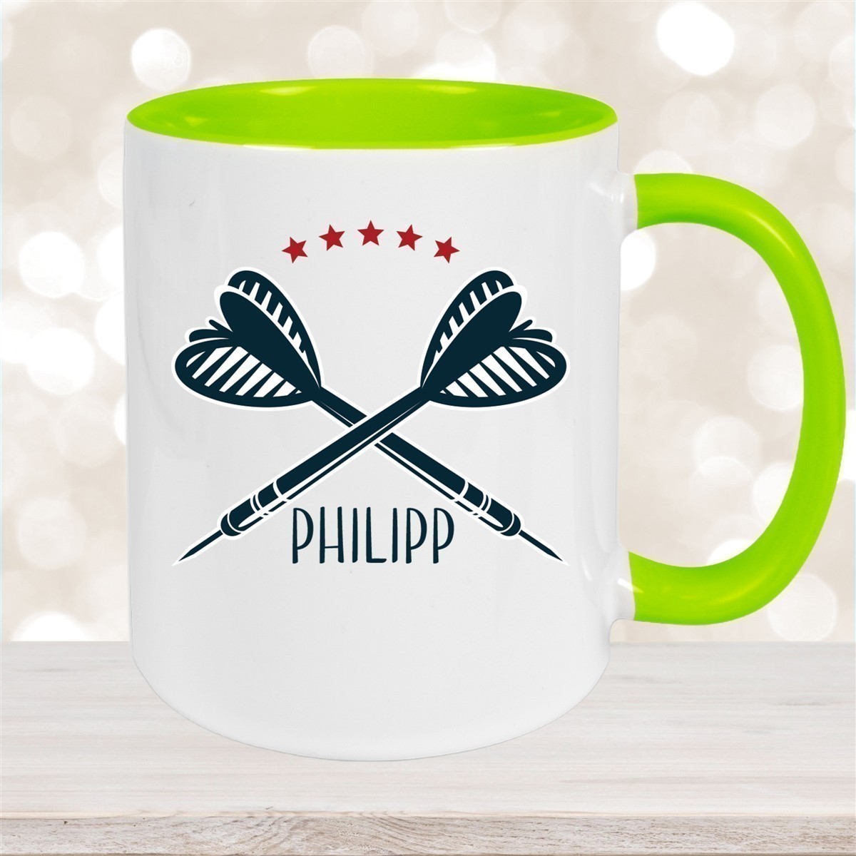 Tasse Dart #3 Wunschname Keramik Kinderbecher personalisiert versch. Farben