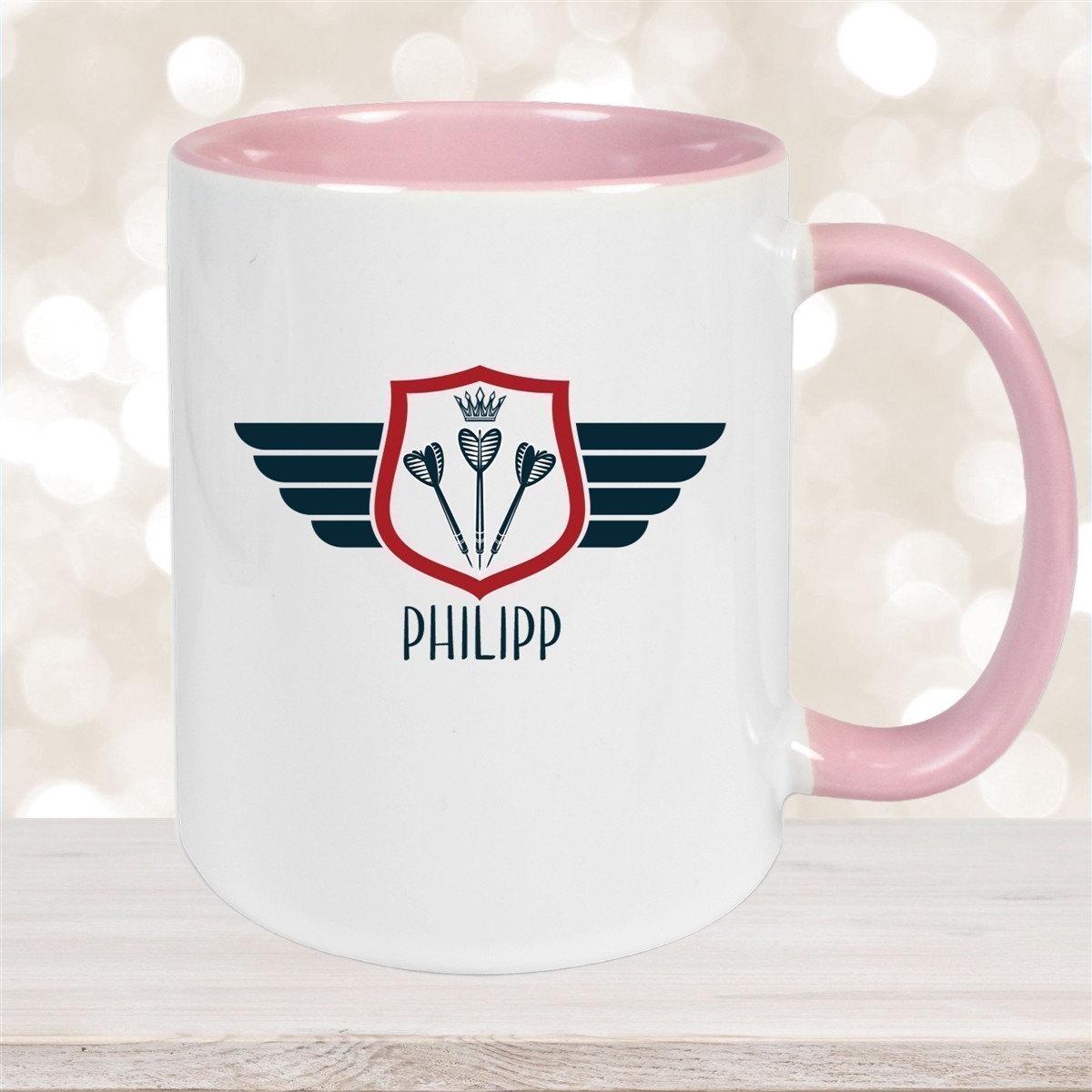 Tasse Dart #2 Wunschname Keramik Kinderbecher personalisiert versch. Farben