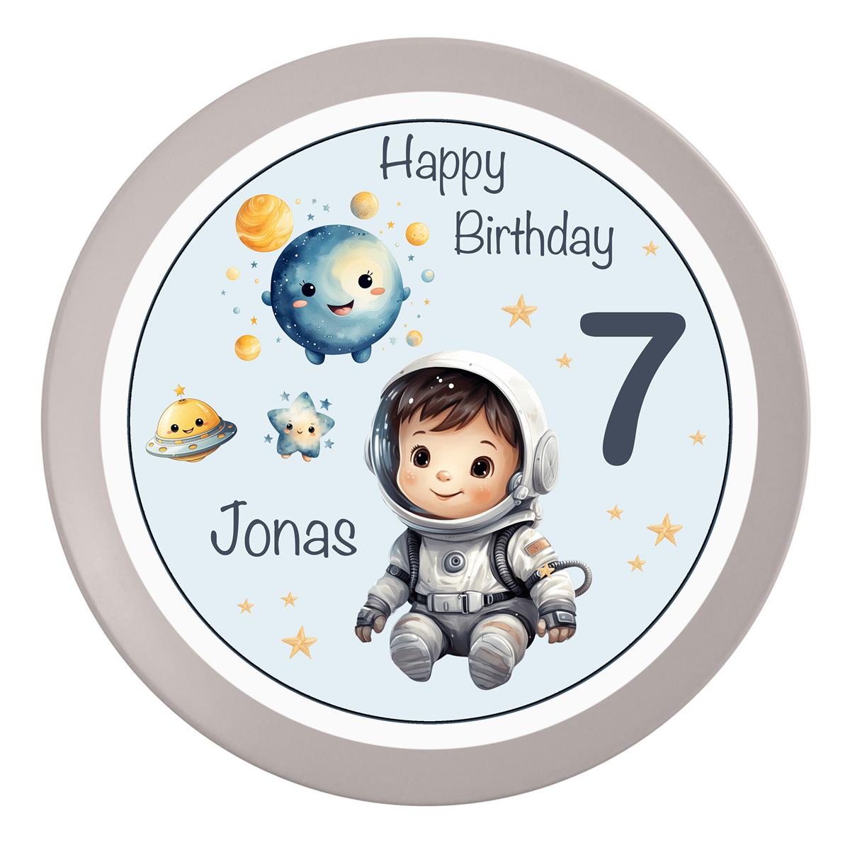 Tortenaufleger Geburtstag Astronaut #2 Name & Zahl (20cm)