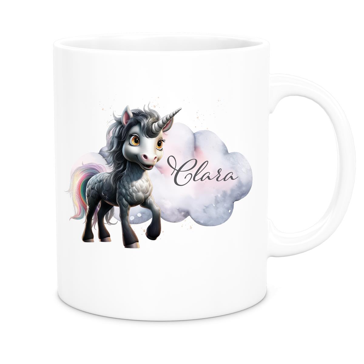 Tasse Einhorn 7 Wunschname Keramik Kinderbecher personalisiert versch. Farben