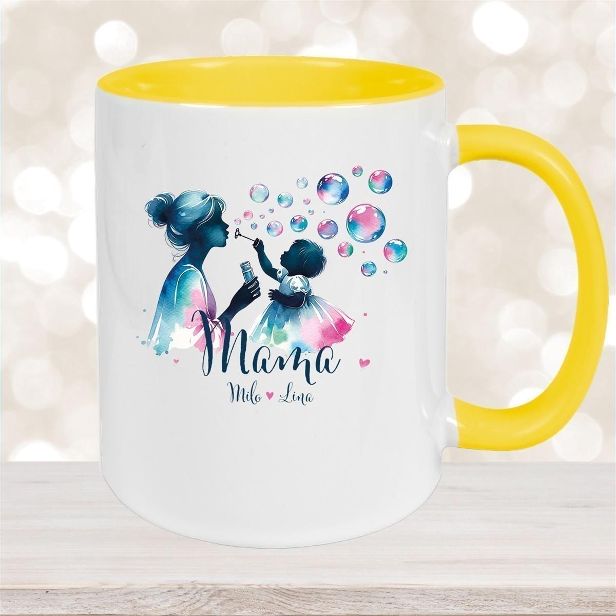 Tasse Muttertag 10 Wunschnamen Keramik Personalisiert versch. Farben