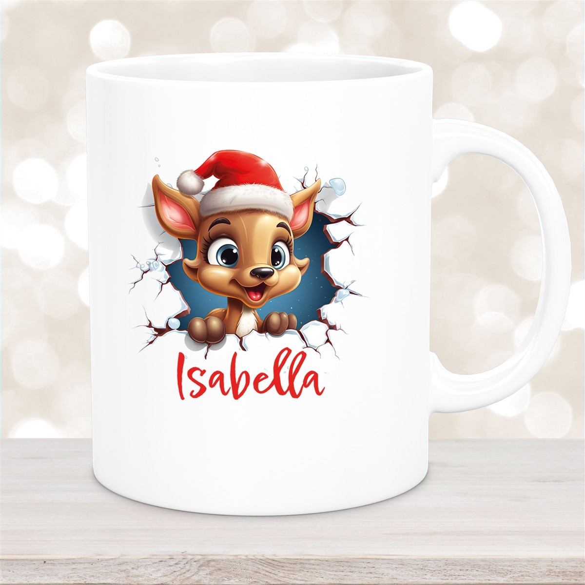 Tasse Wunschname Christmas Rentier #1 Keramik Kinderbecher versch. Farben