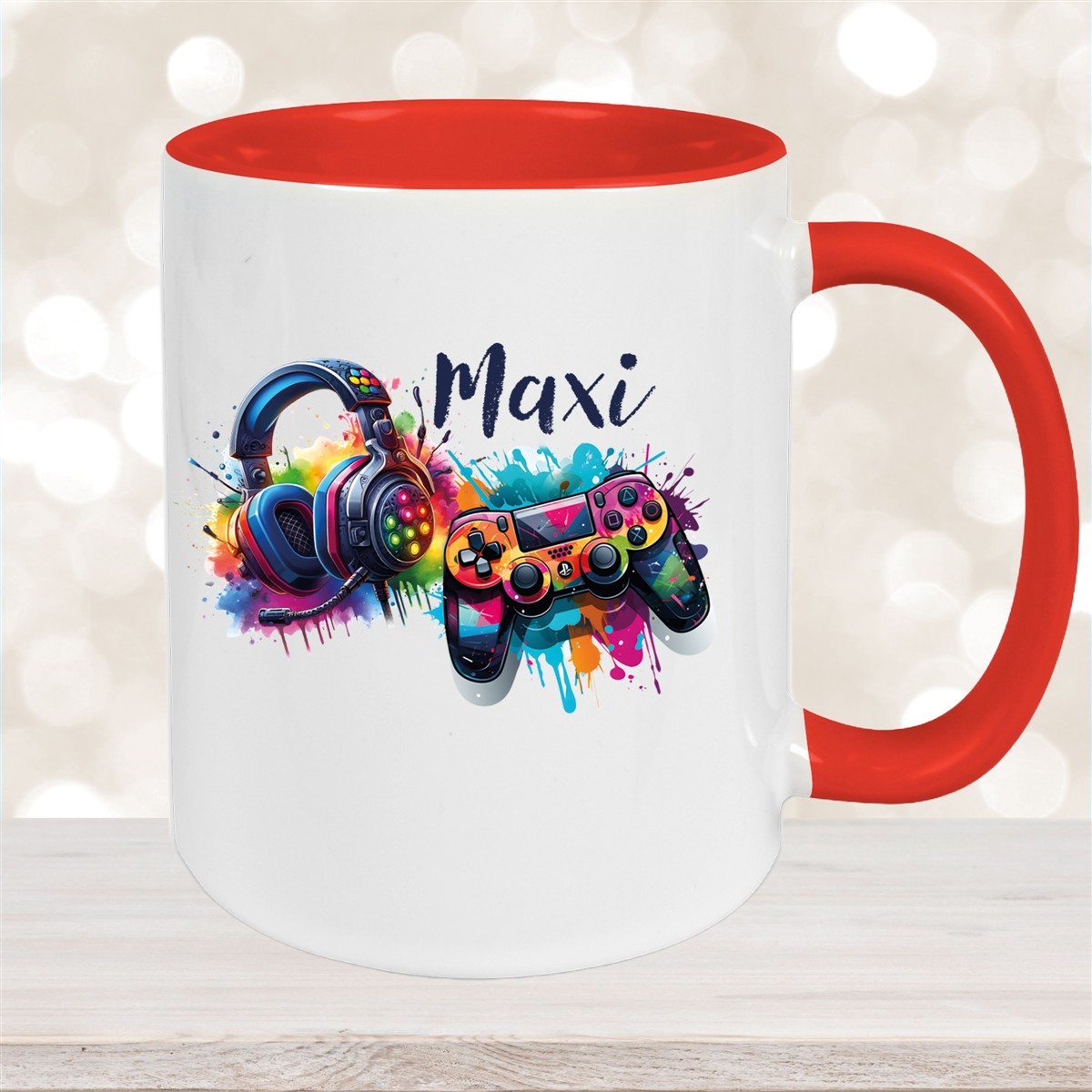 Tasse Gamer #3 Wunschname Keramik Kinderbecher personalisiert Rot