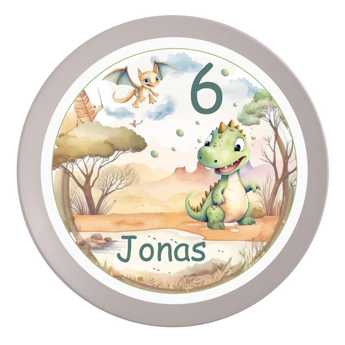 Tortenaufleger Geburtstag Dino #2 Name & Zahl (20cm)